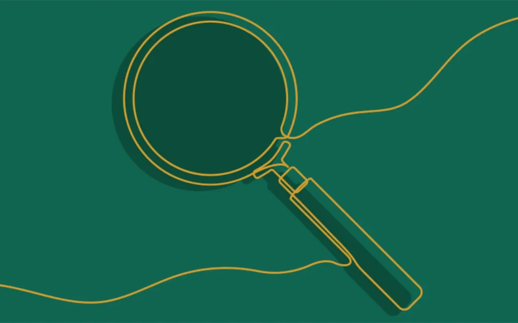 Magnifying Glass over Green Graph
